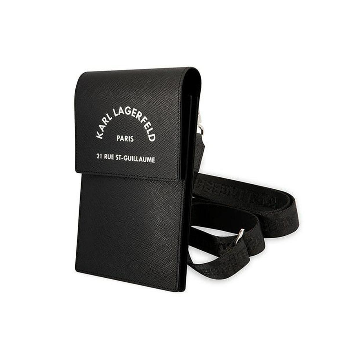 KARL LAGERFELD torebka uniwersalna na telefon KLWBSARSGK (Embossed RSG) czarny