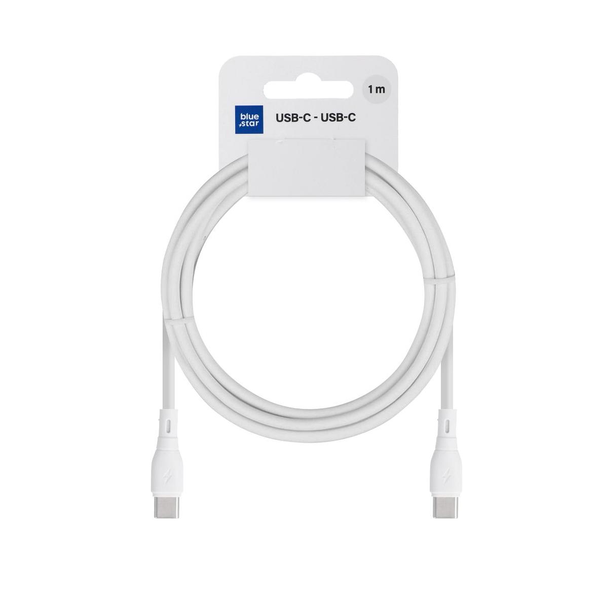 Kabel USB C do USB C Blue Star 3A 60W ECO 1 m PJ73-13-3 biały