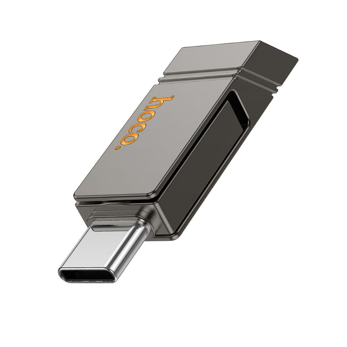 Pendrive 128GB USB 3.2 (USB A + USB C) Hoco UD14 szary