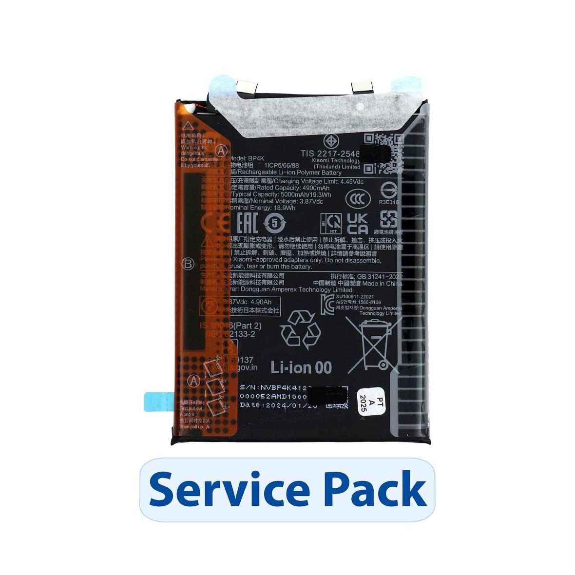 ServicePack Bateria BP4K do XIAOMI Xiaomi Poco X5 Pro / Redmi Note 12 Pro 5G