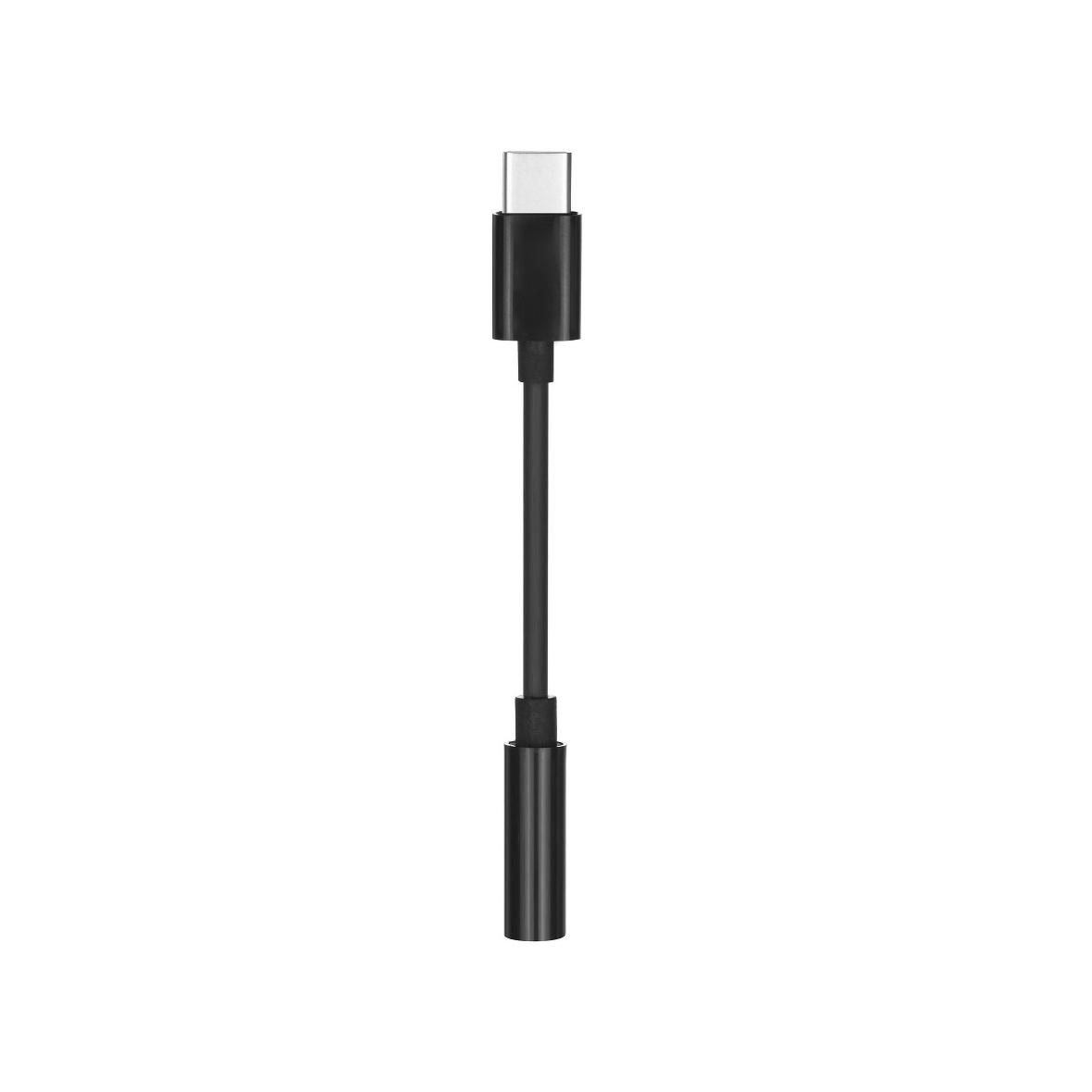 Adapter AUX Typ C (męski) do Jack 3,5 mm (żeński) czarny