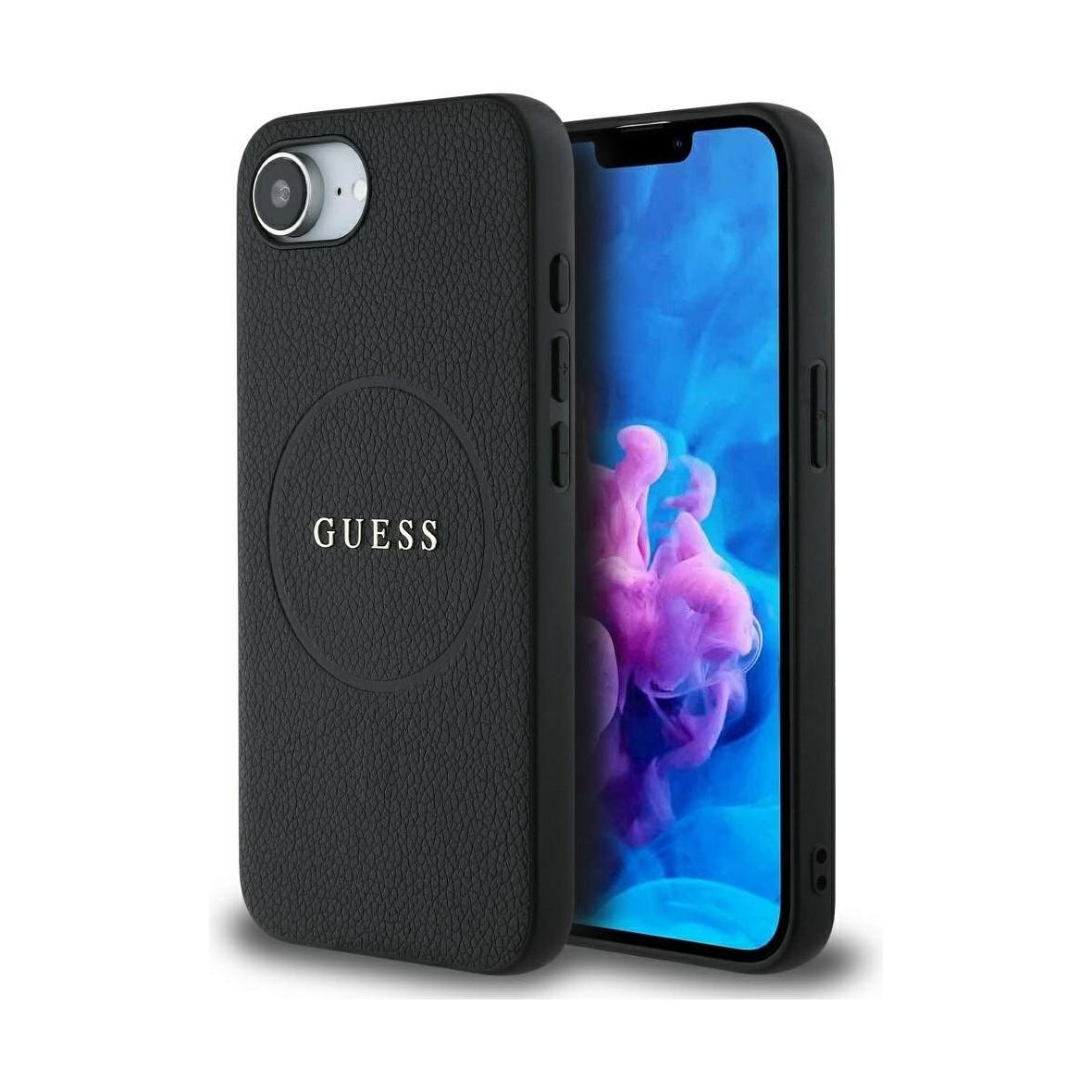 GUESS futerał do IPHONE 16e (SE 4 2025) kompatybilny z MagSafe GUHMPSE4PGHSMMK (PU Grained Gold Ring) czarny