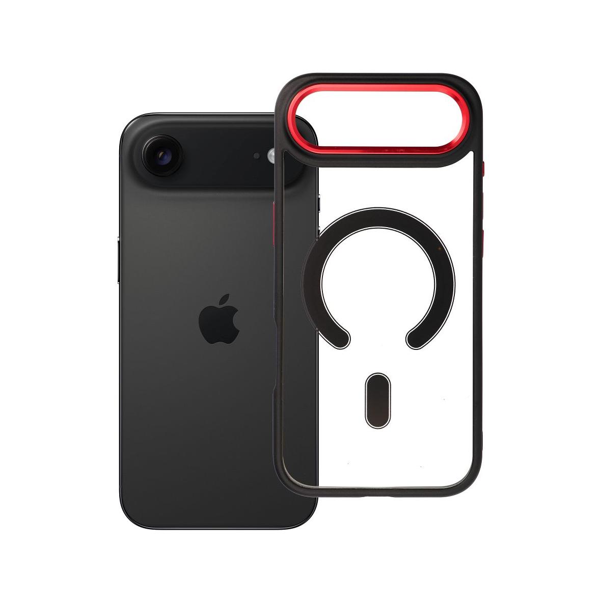 Futerał do iPhone 17 AIR Color Edge Mag Cover zgodny z MagSafe czarno czerwony