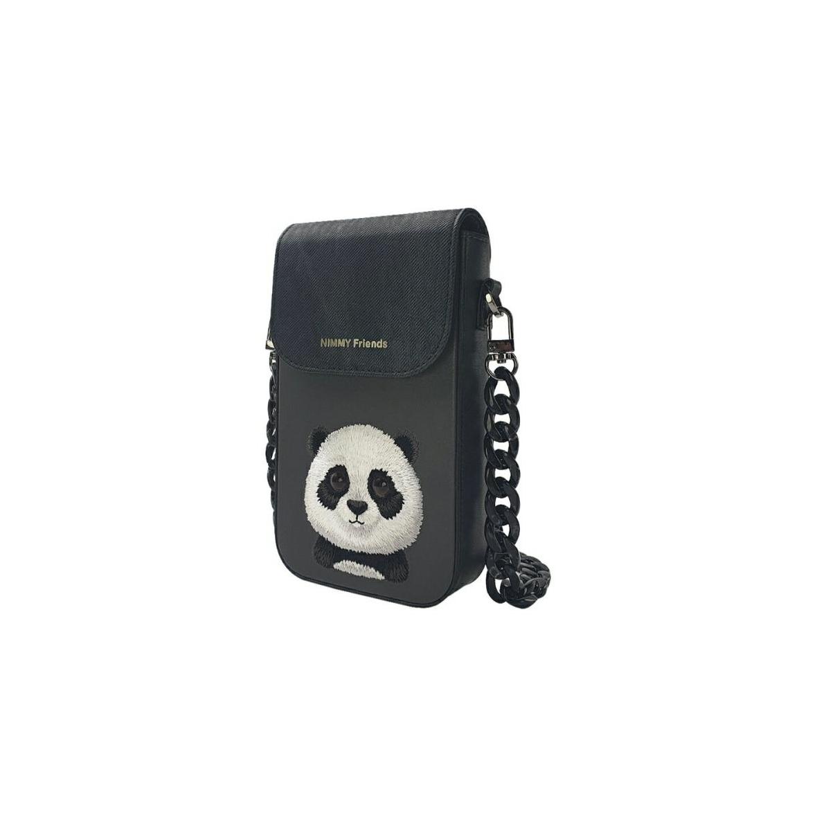 NIMMY torebka na telefon BIG EYED PET 2.0 Panda czarna