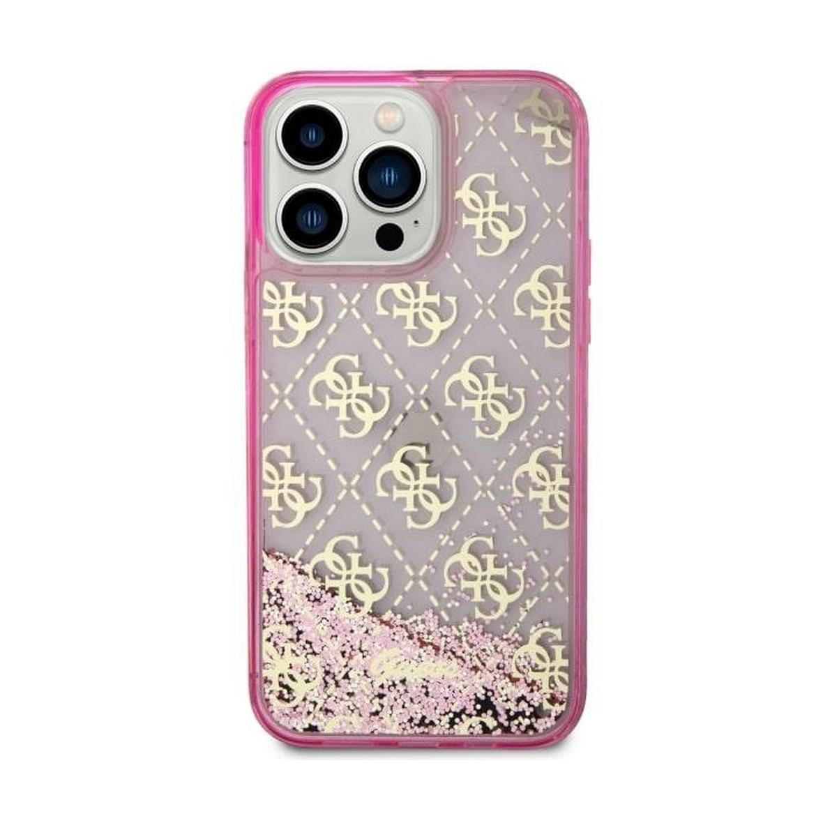 Oryginalne Etui GUESS Hardcase GUHCP14SLC4PSGP do iPhone 14 (Liquid Glitter 4G Translucent / różowy)