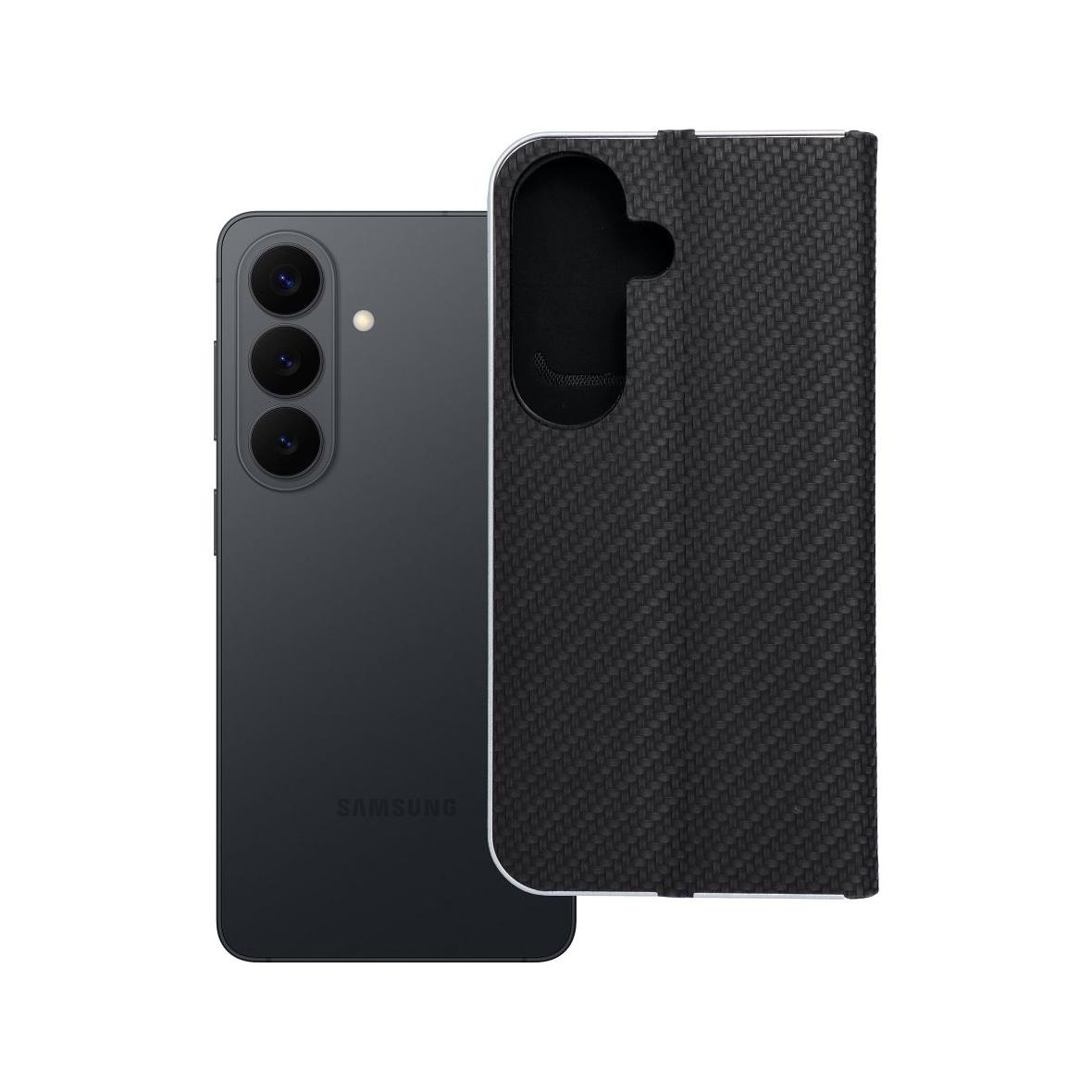 Etui z klapką na Samsung S26 Luna Book Carbon czarne