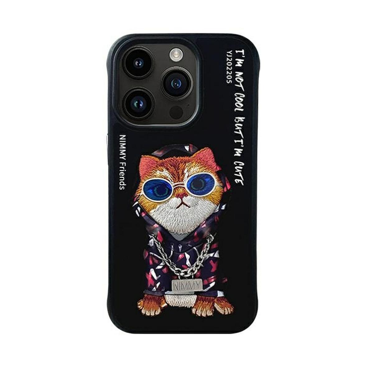 NIMMY futerał GLASSES COOL CAT do IPHONE 15 Pro czarny