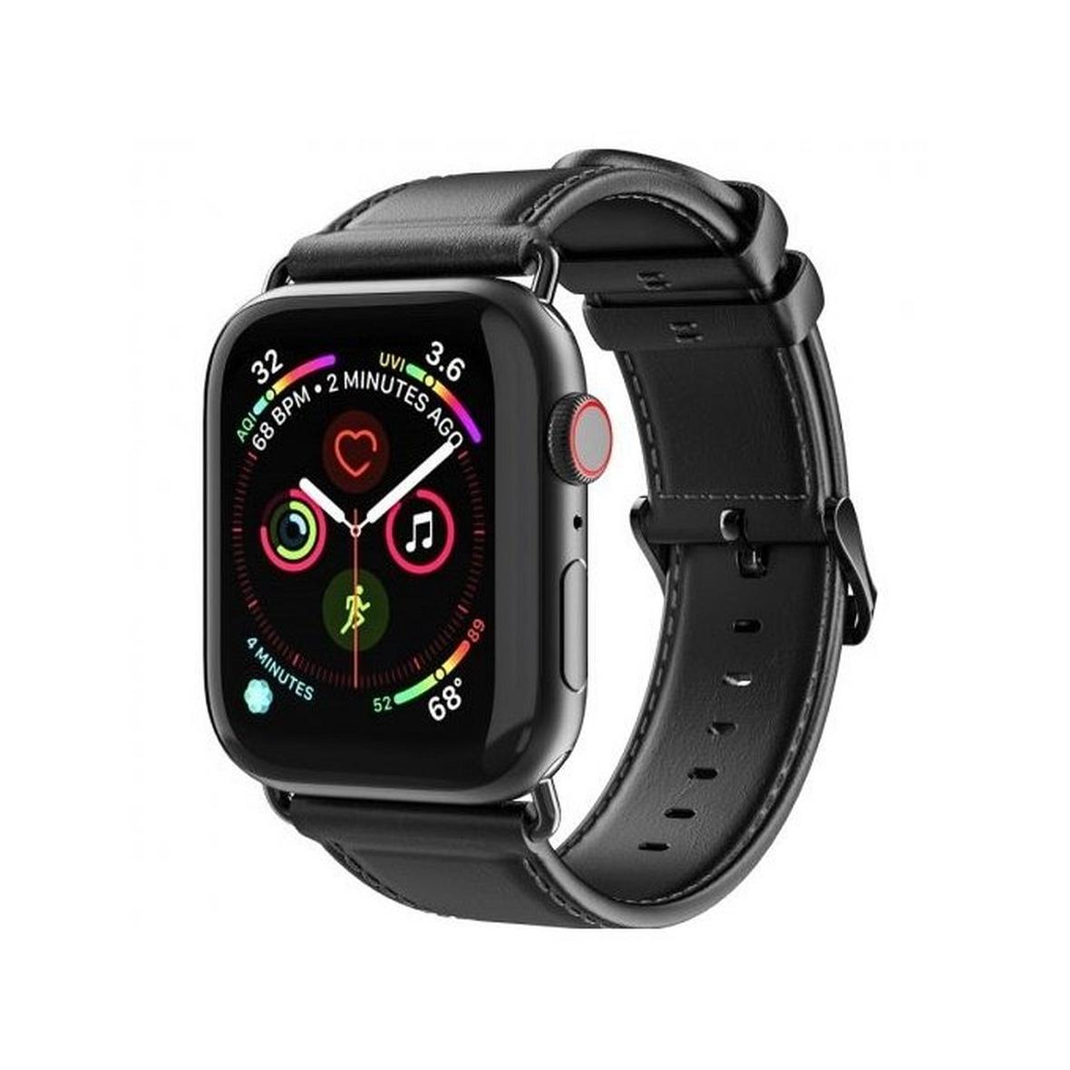 DUX DUCIS pasek YA skórzany do Apple Watch 42 / 44 / 45 / 49 mm czarny