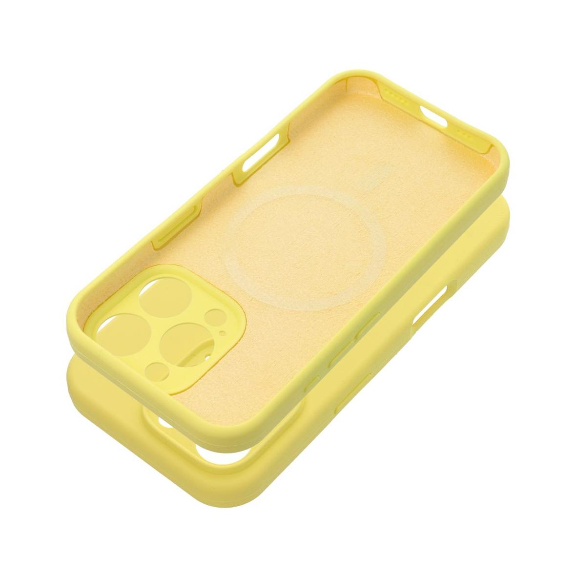 Futerał do iPhone 15 Silicone 2mm zgodny z MagSafe żółty
