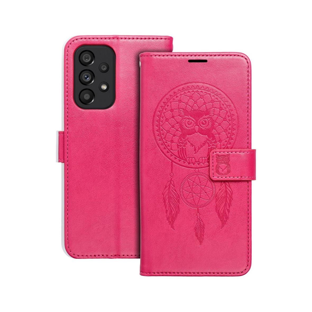 Etui z klapką na Samsung A53 5G Mezzo Book łapacz snów magenta