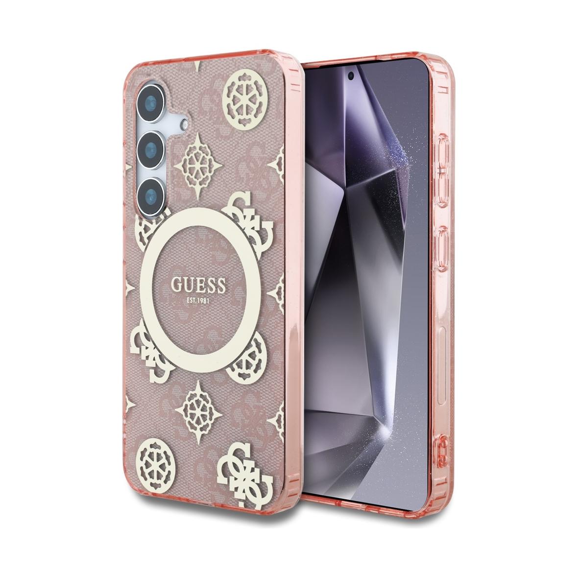 GUESS futerał do SAMSUNG S25 GUHMS25SH4PYEEP (Magnetic IML Peony on 4G Background) różowy