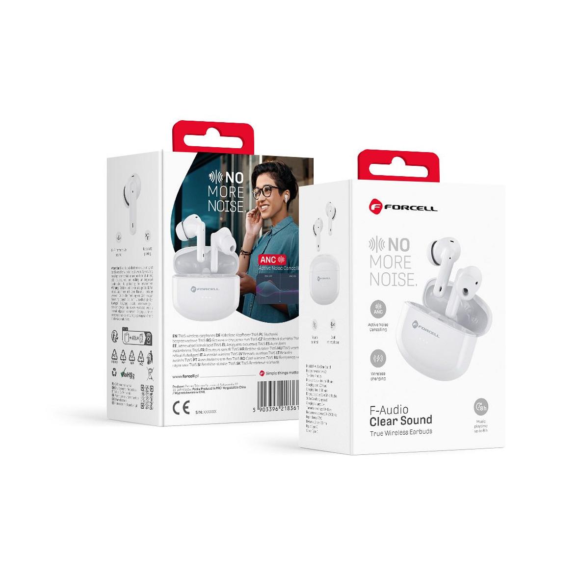 Słuchawki bezprzewodowe douszne Forcell F-Audio TWS Clear Sound białe