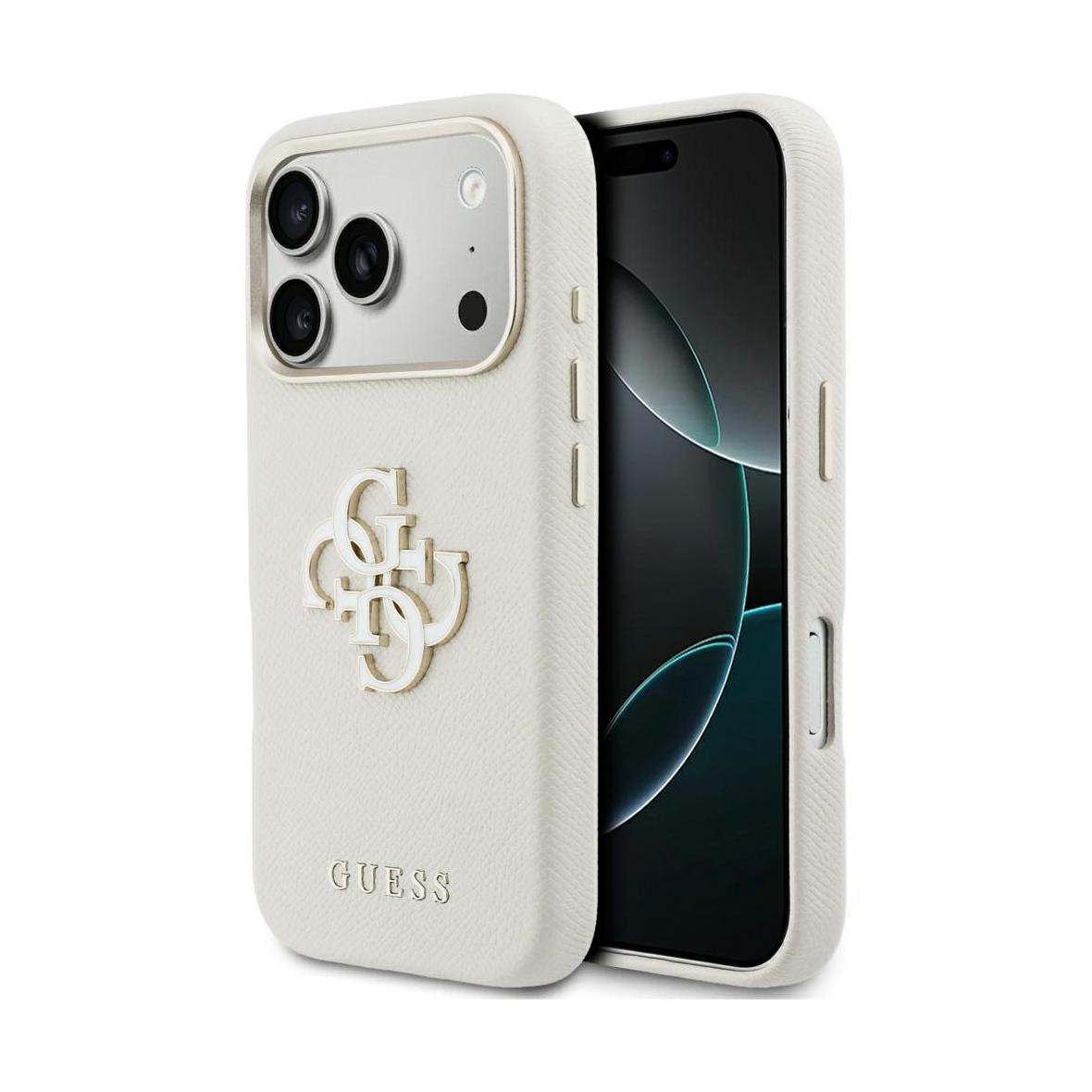GUESS futerał do IPHONE 17 Pro GUHCP17L5PS4RGGE (PU FW Resin Logo) beżowy