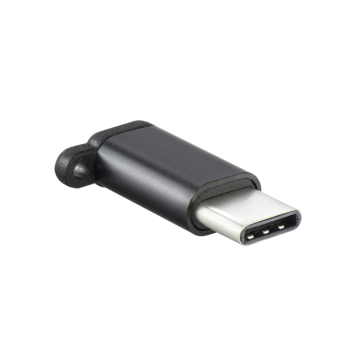 Adapter Micro USB (żeński) do Typ C (męski) [PA30] zawieszka czarny