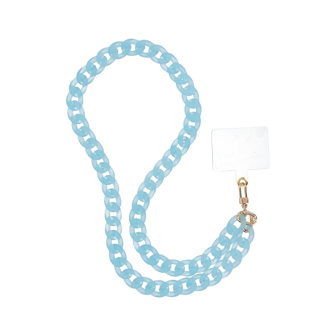 Smycz do telefonu, Zawieszka do telefonu - PANAMA LONG / długość sznura 80cm (40cm w pętli) / na szyję - niebieski