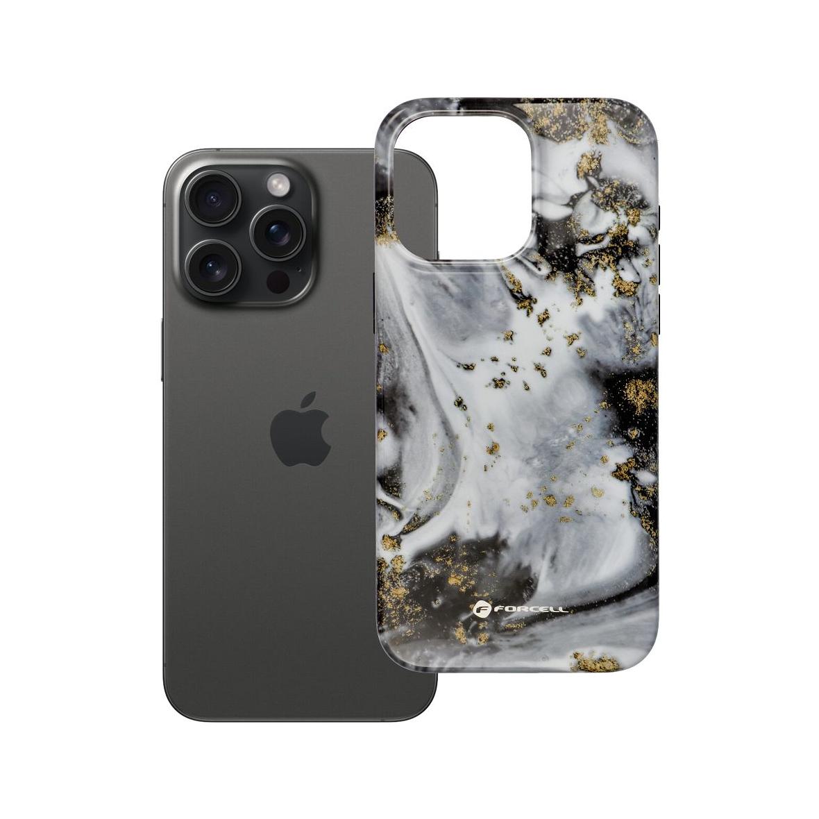 Etui na iPhone 15 PRO MAX Forcell F-Protect Mirage zgodny z MagSafe Military Drop-Test silver fog
