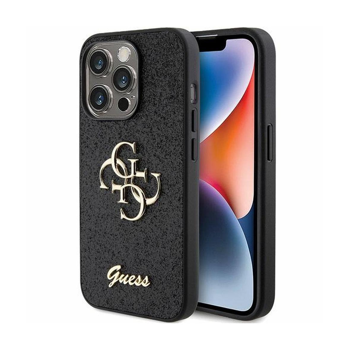 GUESS futerał do IPHONE 15 Pro Max GUHCP15XHG4SGK (Fixed Glitter Big 4G) czarny
