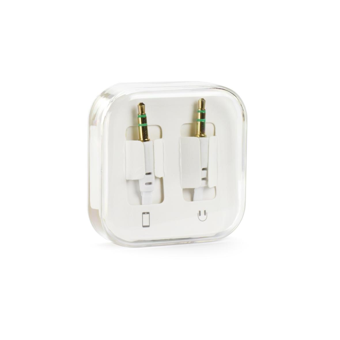 Kabel AUX Jack 3,5 mm (męski) do Jack 3,5 mm (męski) BOX 1 m biały