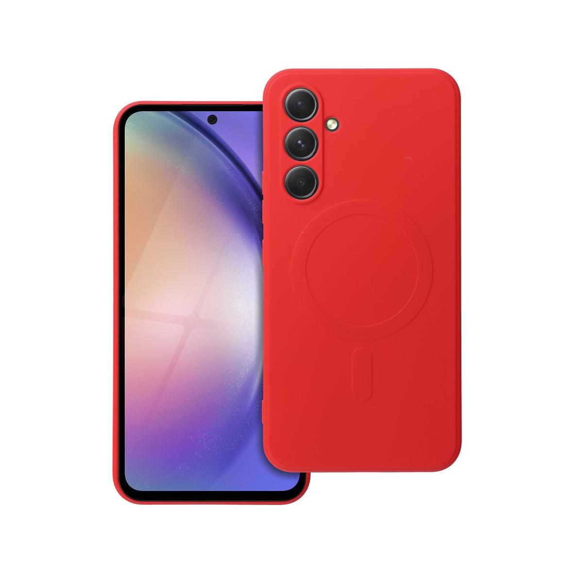 Futerał do Samsung A54 Silicone Mag Cover zgodny z MagSafe czerwony
