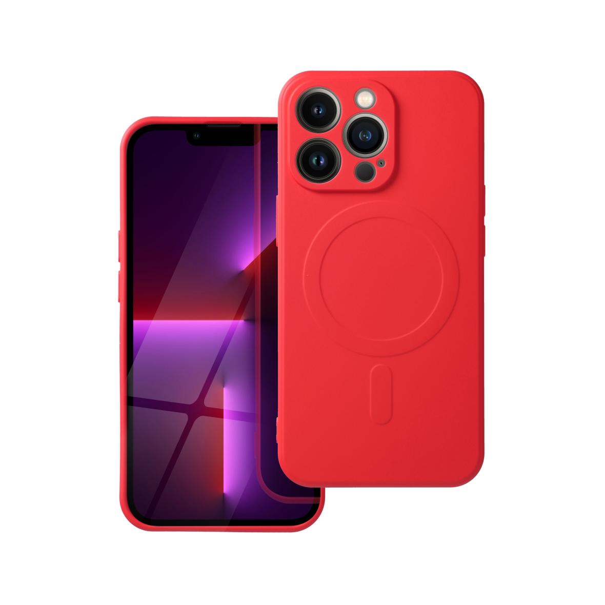 Futerał do iPhone 13 PRO Silicone Mag Cover zgodny z MagSafe czerwony
