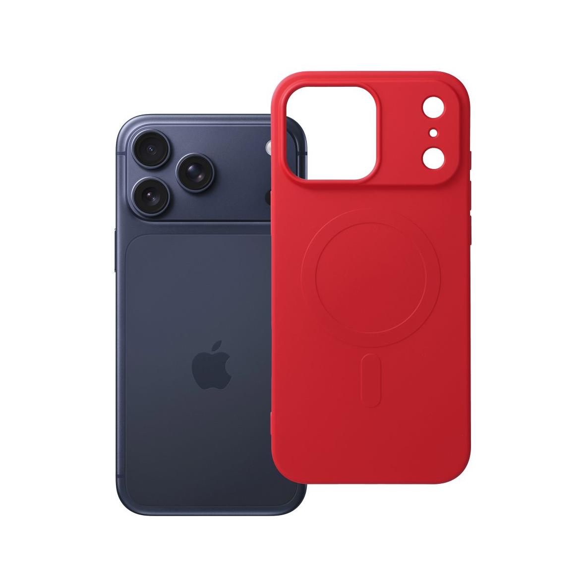 Futerał do iPhone 17 PRO MAX Silicone Mag Cover zgodny z MagSafe (big hole) czerwony
