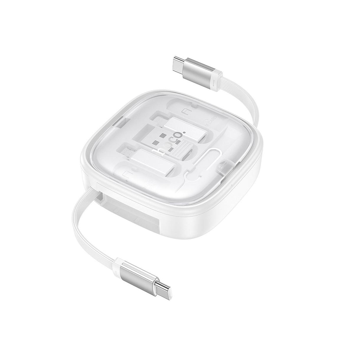 Kabel All-in-one Hoco PD 3A 60W 0,95 m w zestawie z wymiennymi końcówkam U140 biały