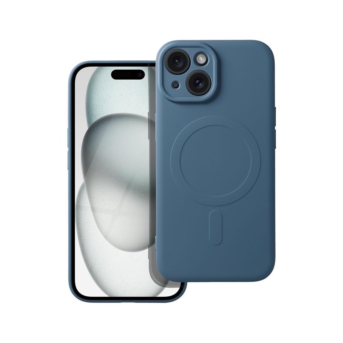Futerał do iPhone 15 Silicone Mag Cover zgodny z MagSafe niebieski