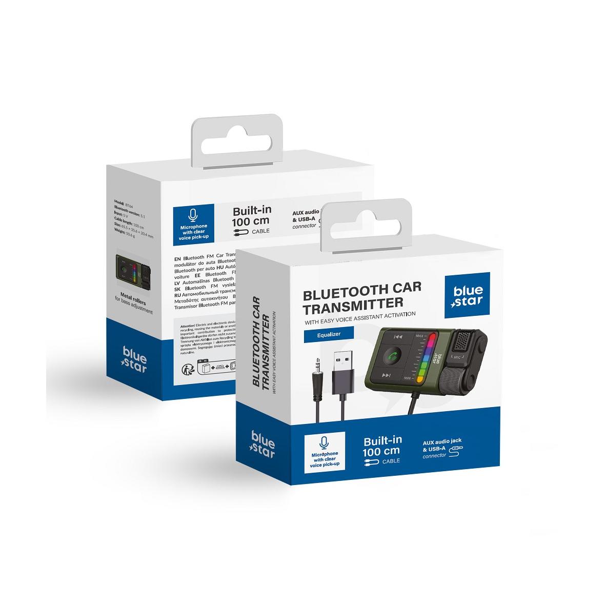 Transmiter samochodowy bluetooth Blue Star Equalizer BT64 czarny