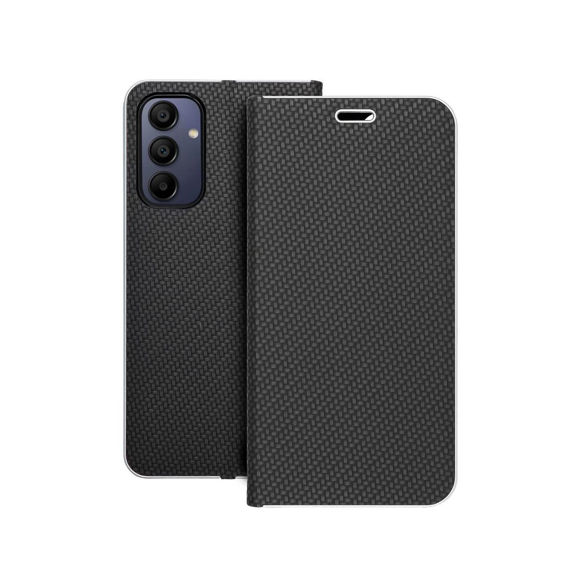 Etui z klapką na Samsung A15 4G / A15 5G Luna Book Carbon czarne