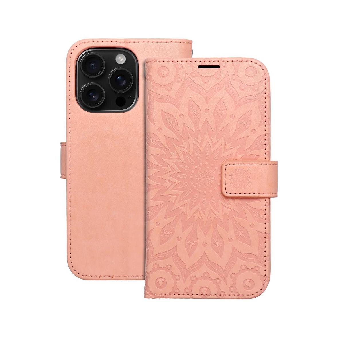 Etui z klapką na iPhone 16 PRO Mezzo Book mandala peach fuzz