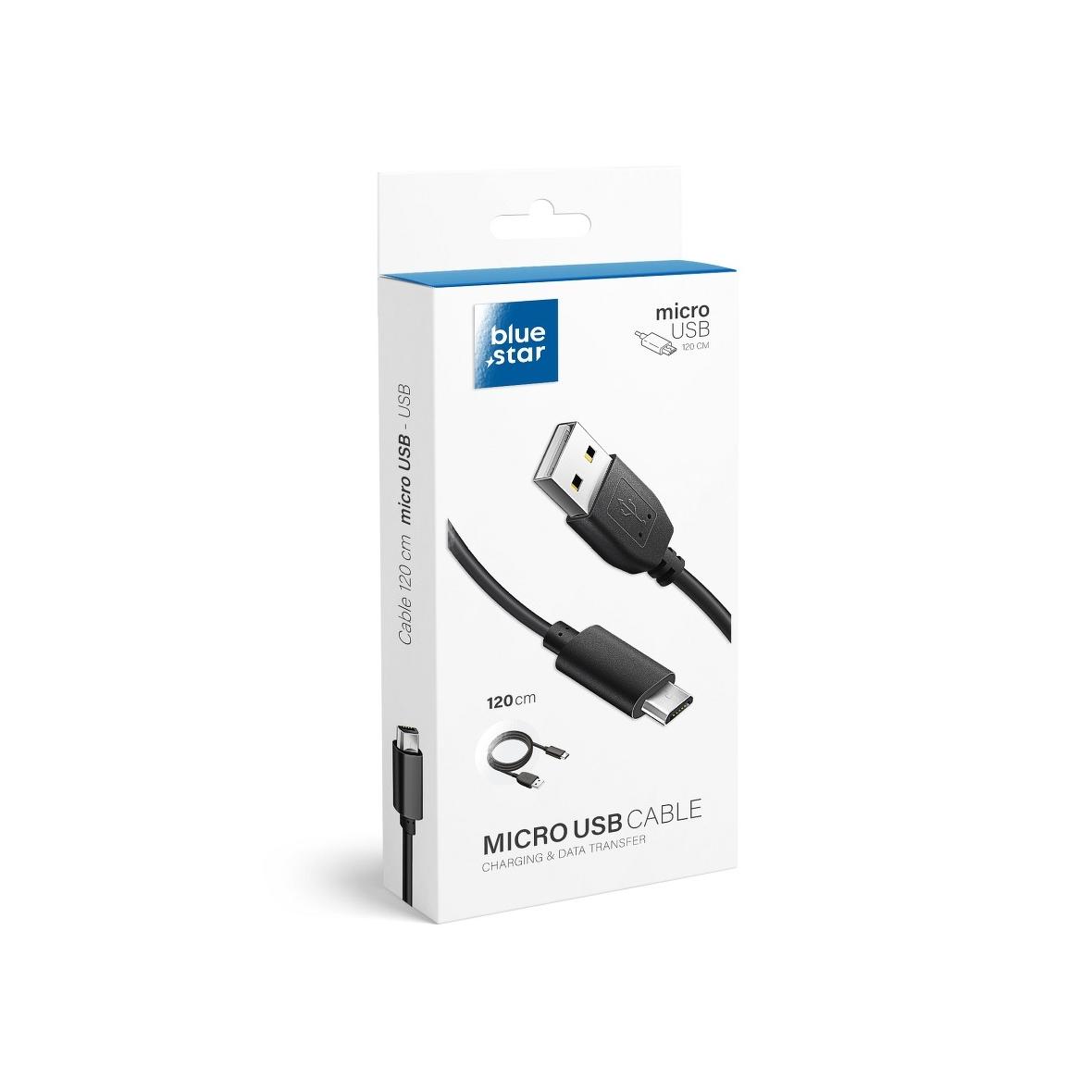 Kabel USB A do Micro USB Blue Star Lite 3A 1,2 m czarny