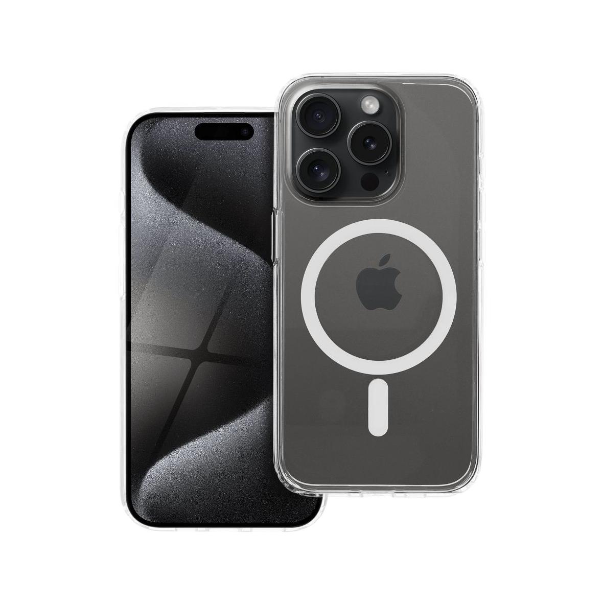 Etui na iPhone 15 PRO Forcell F-Protect Clear Hybrid Premium zgodny z MagSafe transparentne 0INT