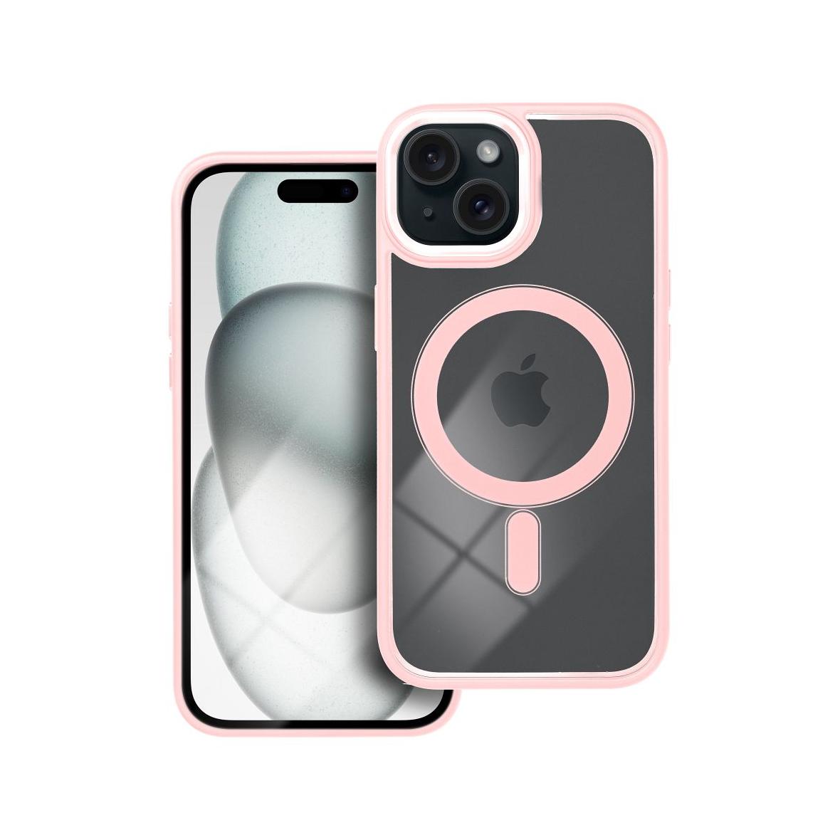 Futerał do iPhone 15 Color Edge Mag Cover zgodny z MagSafe różowy
