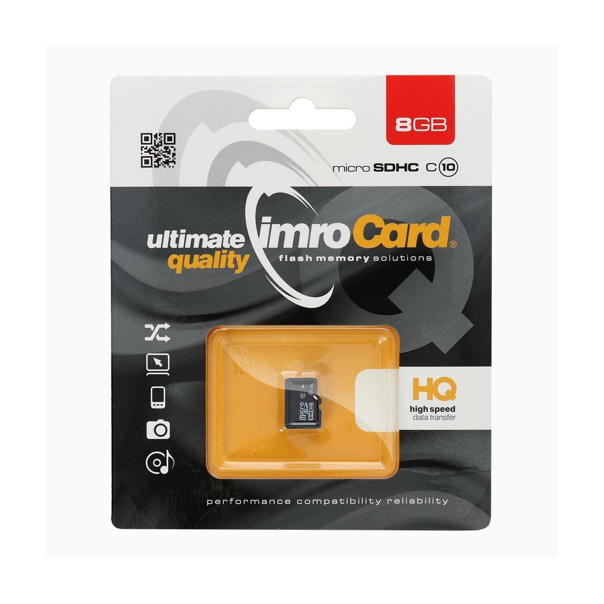 IMRO karta pamięci microSD 8GB 100MB/s class 10 UHS I
