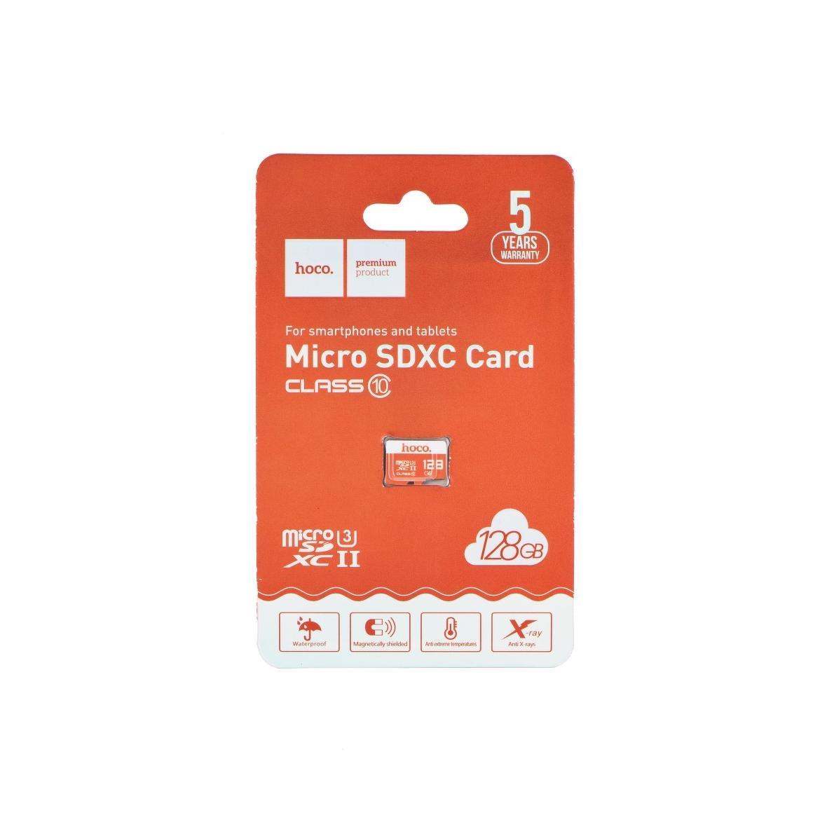 Karta microSD 128GB class 10 Hoco pomarańczowa