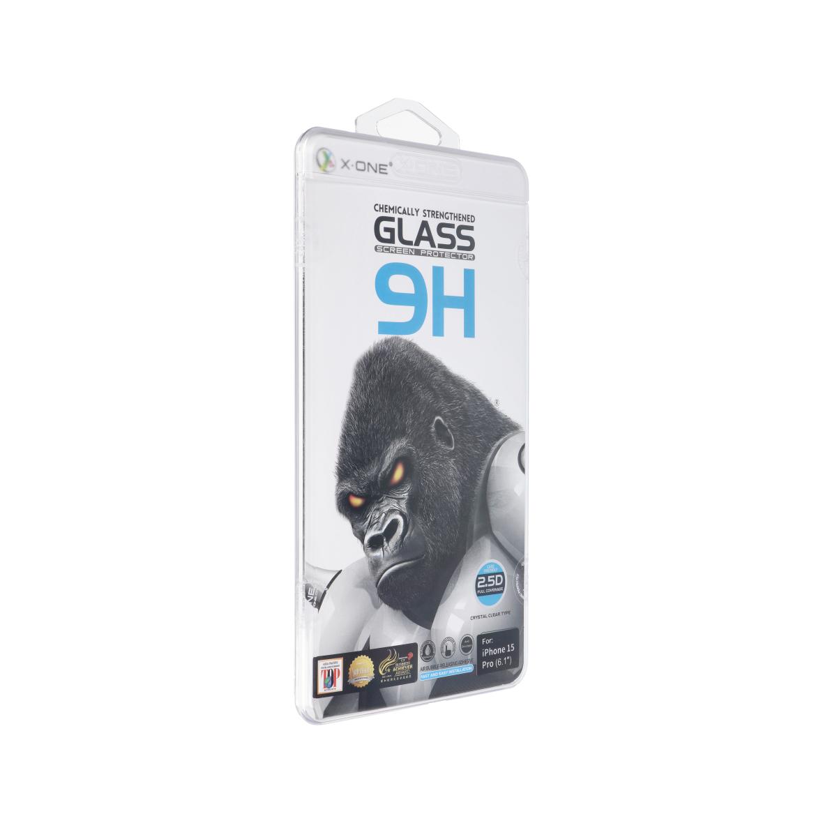 Szkło hartowane X-ONE Full Cover Extra Strong Crystal Clear - do iPhone 15 Pro (full glue) czarny