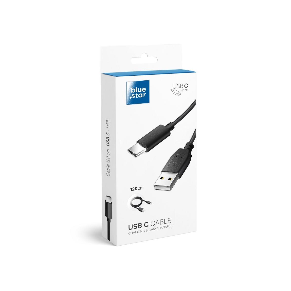 Kabel USB A do USB C Blue Star Lite 3A 1,2 m czarny