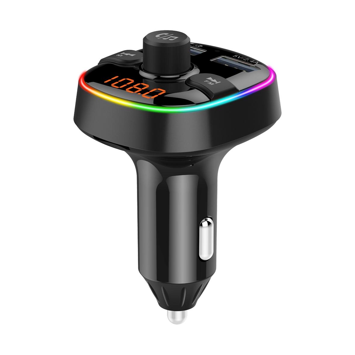 Transmiter FM bluetooth 5.0 + czytnik kart pamieci + 2 x USB A QC3.0 BC52L czarny