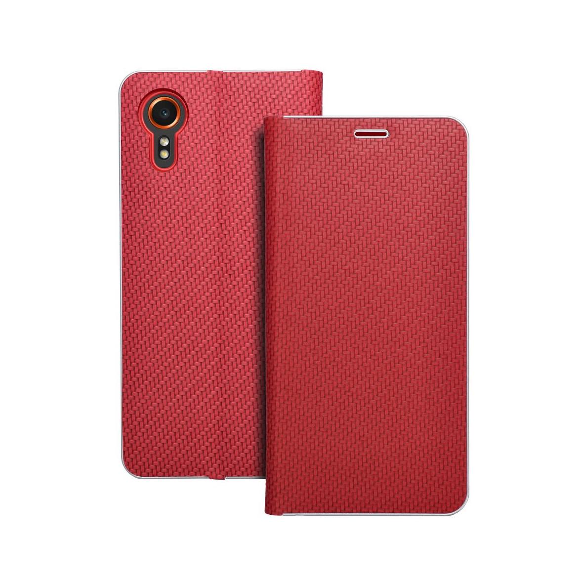 Etui z klapką na Samsung Xcover 7 Luna Book Carbon czerwone