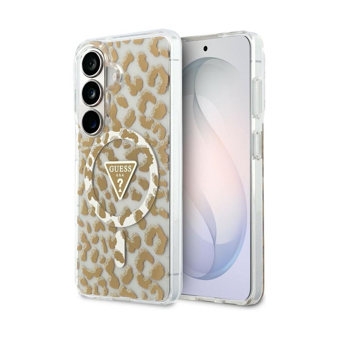 GUESS futerał do SAMSUNG S26 GUHMS26SHLEGTGLW (Magnetic IML Leopard Print Triangle) brązowy
