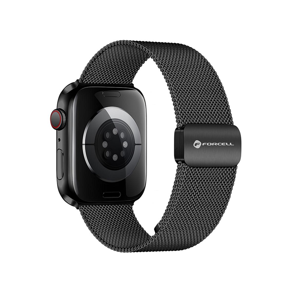 Pasek do Apple Watch Forcell F-Design FA14 magnetyczny stal 42 / 44 / 45 / 49 mm czarny