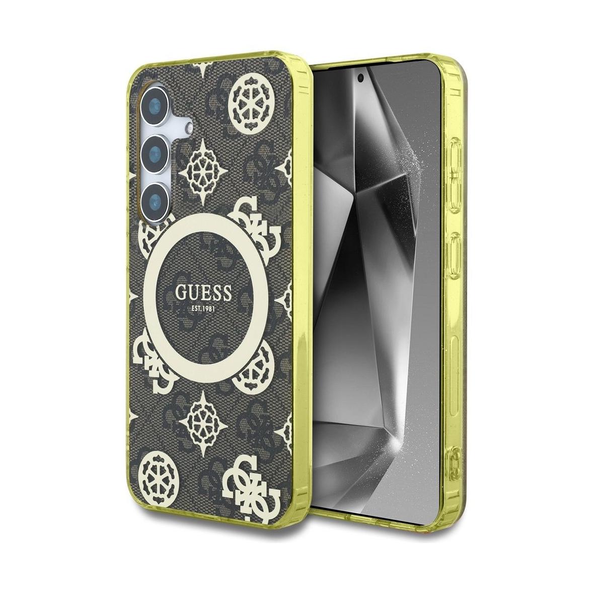 GUESS futerał do SAMSUNG S25 GUHMS25SH4PYEEW (Magnetic IML Peony on 4G Background) brązowy