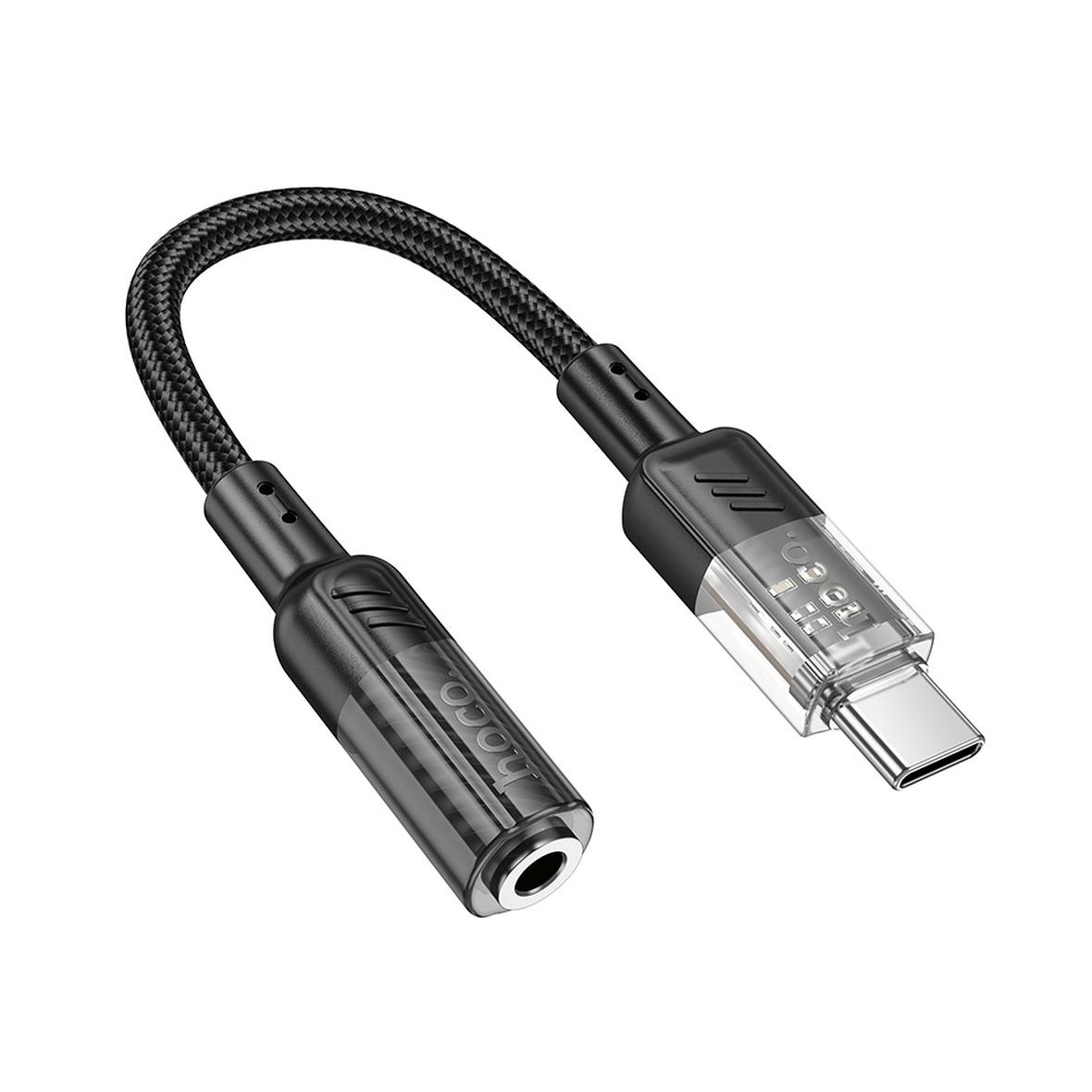 Adapter AUX USB C do Jack 3,5 mm Hoco 0,15 m LS37 transparentny czarny
