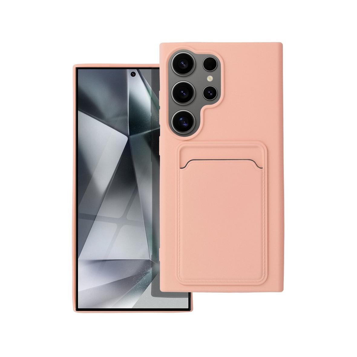 Futerał do Samsung S24 ULTRA Card Case różowy