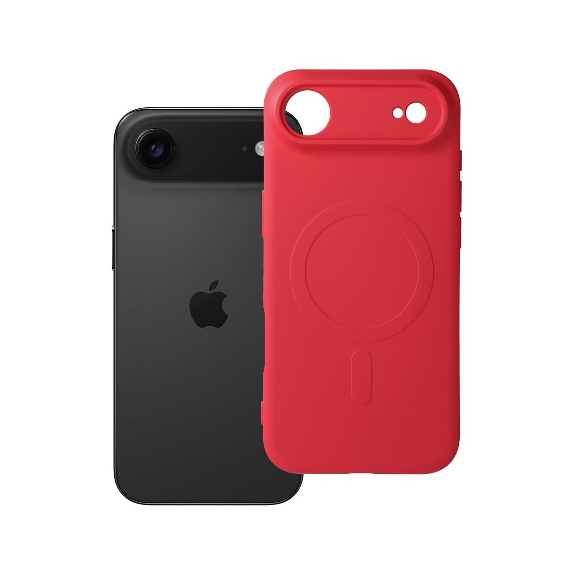 Futerał do iPhone 17 AIR Silicone Mag Cover zgodny z MagSafe czerwony