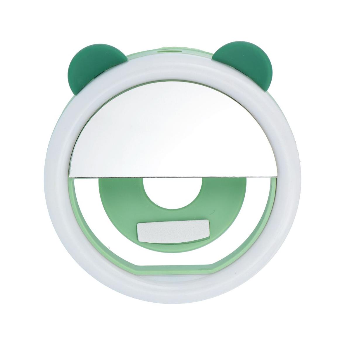 Lampa LED Ring do selfie na telefon RK12 zielony miś