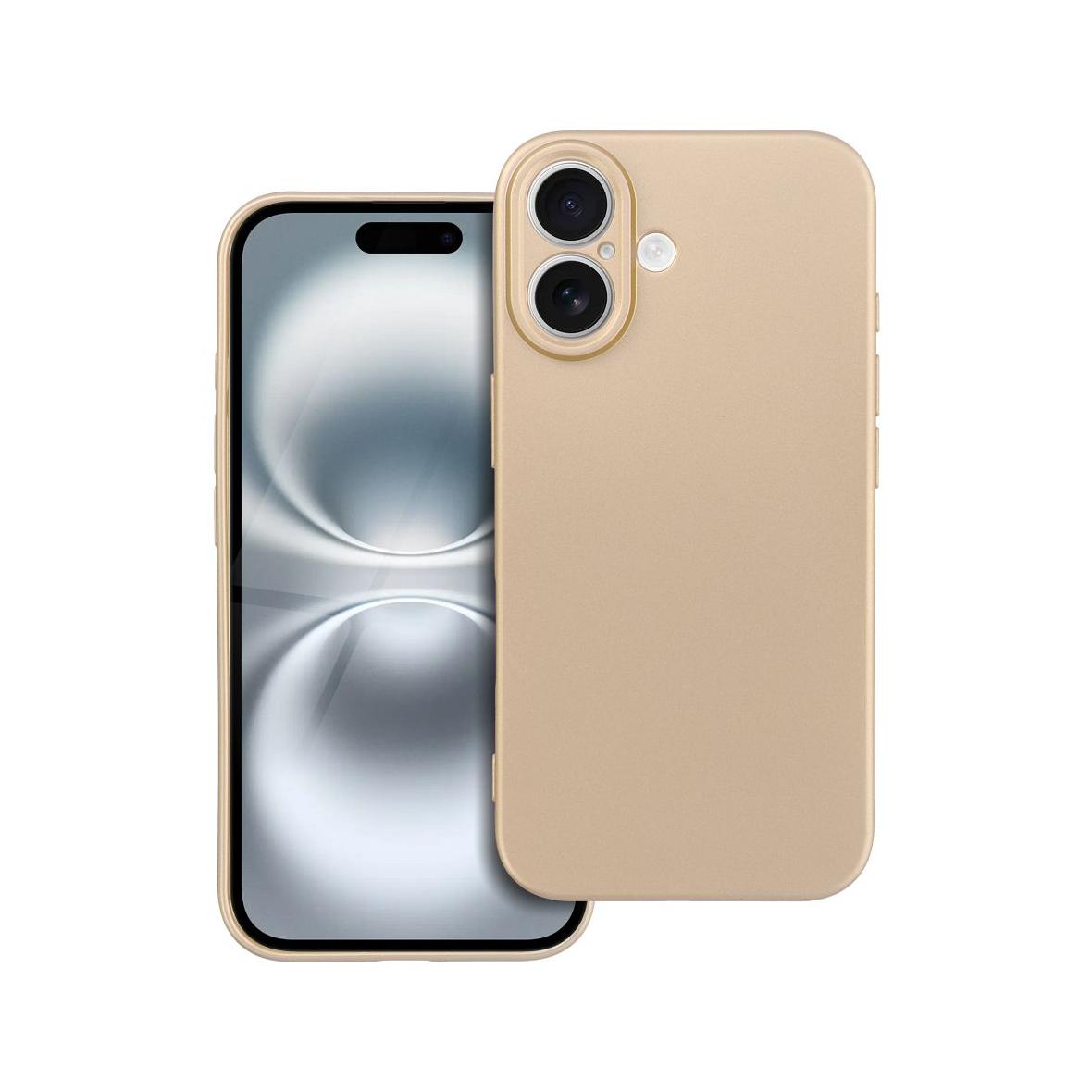 Futerał do iPhone 16 Metallic złoty