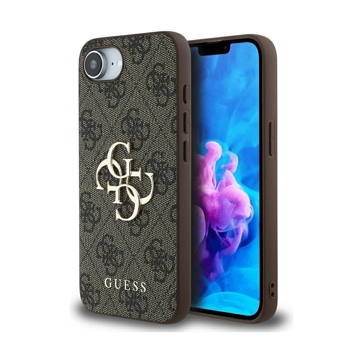 GUESS futerał do IPHONE 16e (SE 4 2025) GUHCPSE44GMGBR (4G PU Big Logo) brązowy