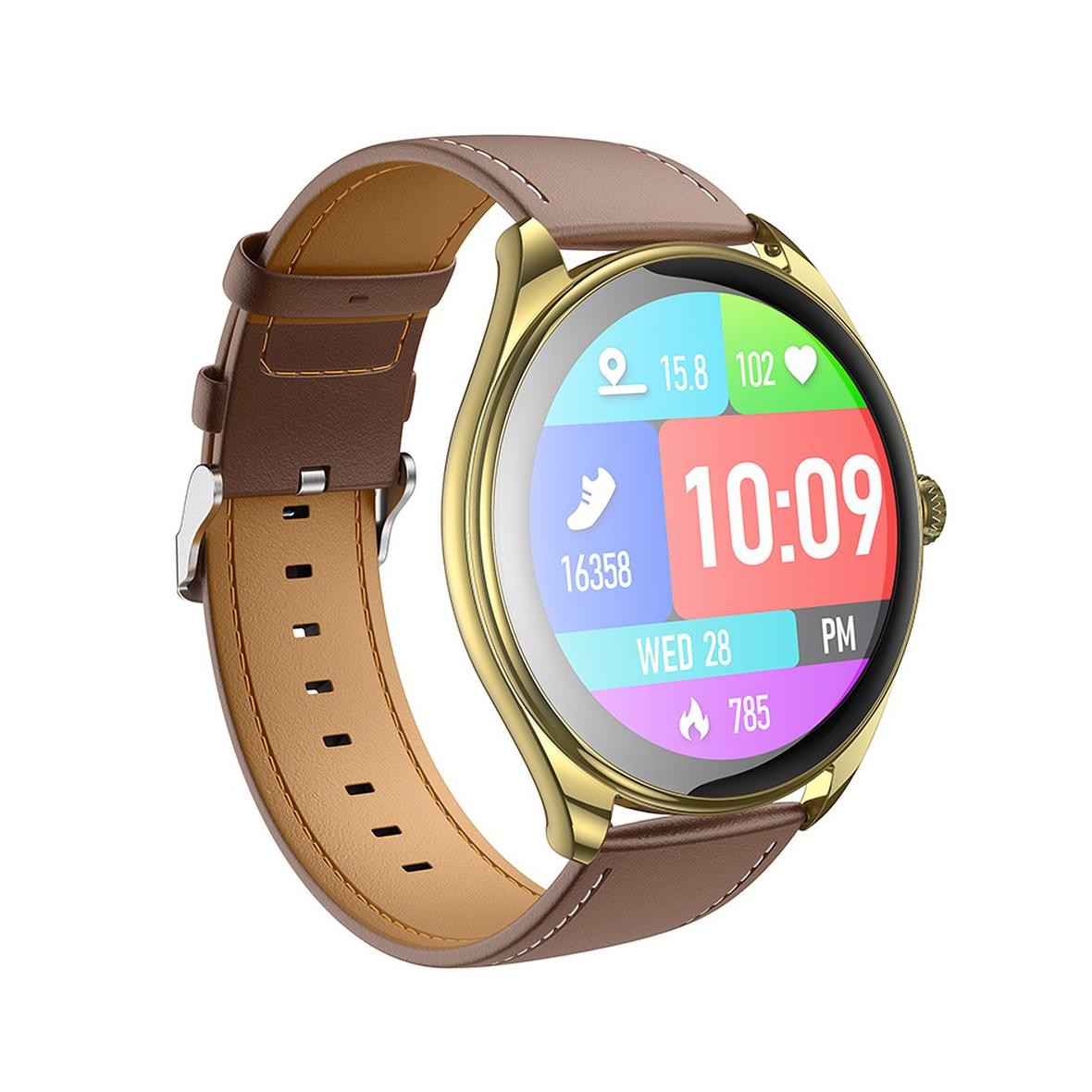 Smartwatch Hoco 1,43" AMOLED IP67 z funkcją rozmowy Y22 złoty szampański