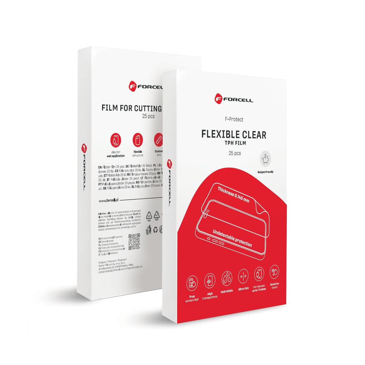 Folia do cięcia do plotera Forcell F-Protect Flexible CLEAR 196 x 125 mm 25 sztuk transparentnena